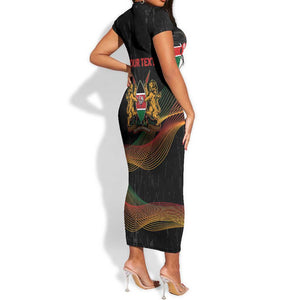 Personalized Kenya Black History Month Short Sleeve Bodycon Dress Live It Learn It Make It - African Pride