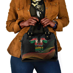 Kenya Black History Month Shoulder Handbag Live It Learn It Make It - African Pride