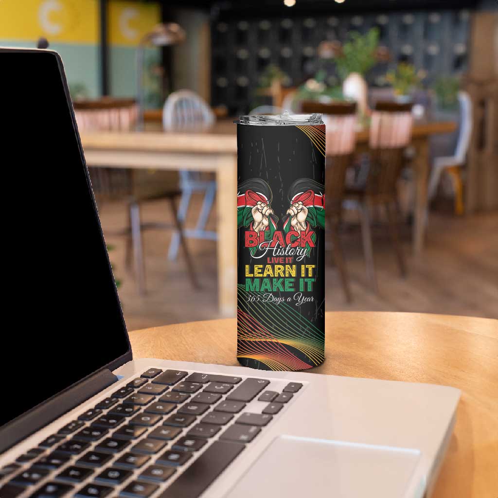 Personalized Kenya Black History Month Skinny Tumbler Live It Learn It Make It - African Pride