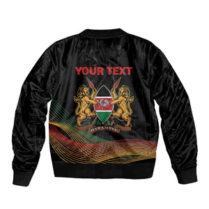 Personalized Kenya Black History Month Sleeve Zip Bomber Jacket Live It Learn It Make It - African Pride