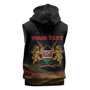 Personalized Kenya Black History Month Sleeveless Zip Hoodie Live It Learn It Make It - African Pride