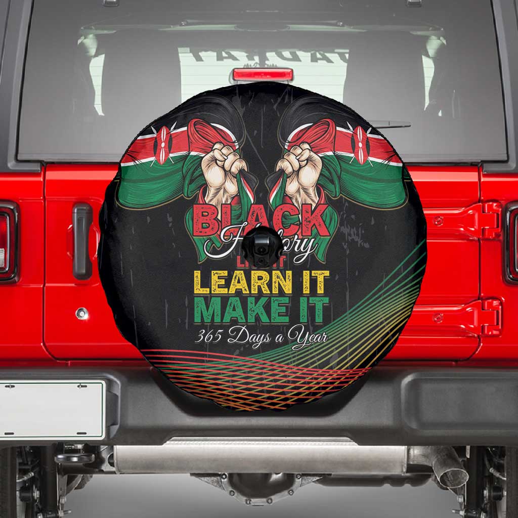 Kenya Black History Month Spare Tire Cover Live It Learn It Make It - African Pride