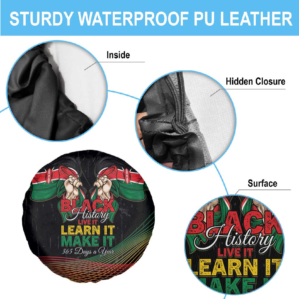 Kenya Black History Month Spare Tire Cover Live It Learn It Make It - African Pride