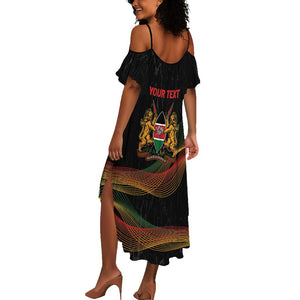 Personalized Kenya Black History Month Summer Maxi Dress Live It Learn It Make It - African Pride