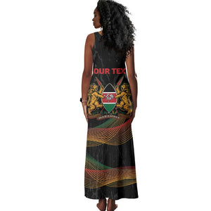 Personalized Kenya Black History Month Tank Maxi Dress Live It Learn It Make It - African Pride
