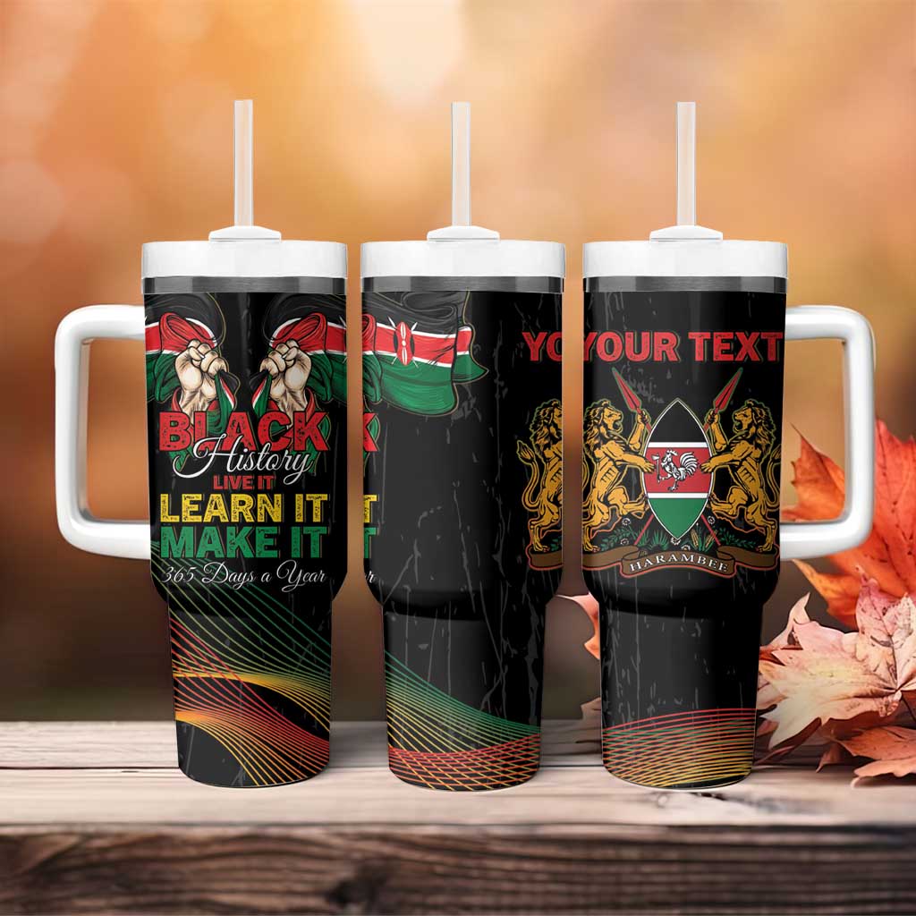 Personalized Kenya Black History Month Tumbler With Handle Live It Learn It Make It - African Pride