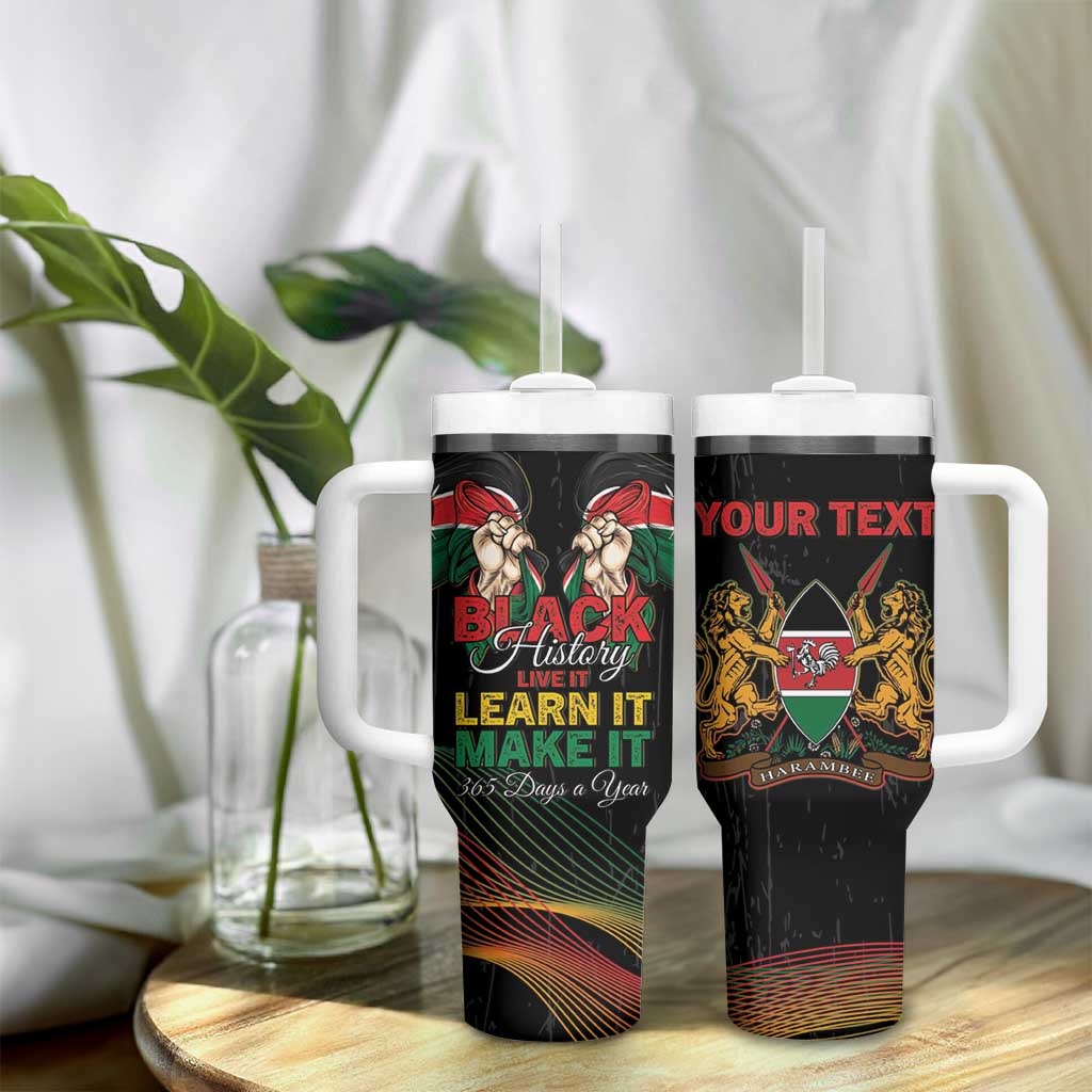 Personalized Kenya Black History Month Tumbler With Handle Live It Learn It Make It - African Pride