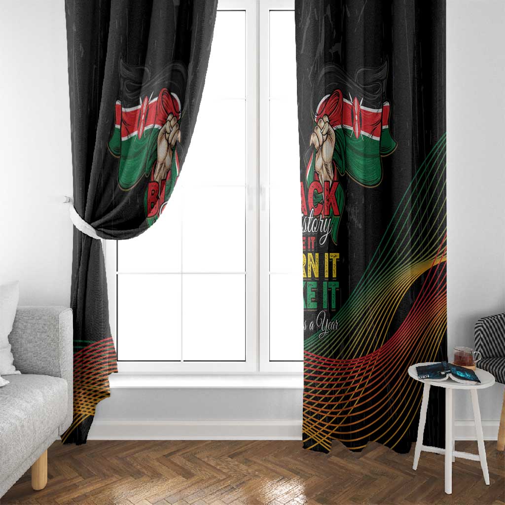 Kenya Black History Month Window Curtain Live It Learn It Make It - African Pride