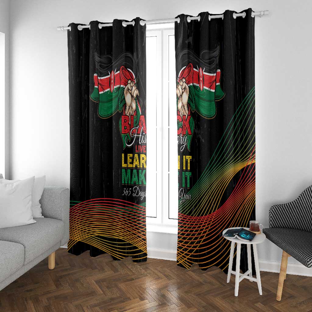 Kenya Black History Month Window Curtain Live It Learn It Make It - African Pride