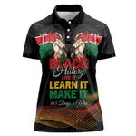 Personalized Kenya Black History Month Women Polo Shirt Live It Learn It Make It - African Pride