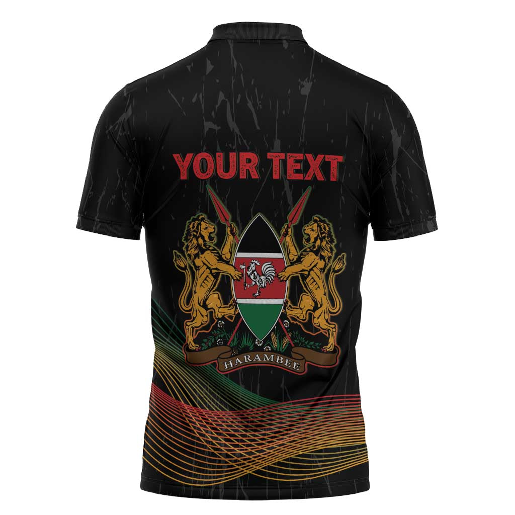 Personalized Kenya Black History Month Zipper Polo Shirt Live It Learn It Make It - African Pride