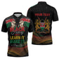 Personalized Kenya Black History Month Zipper Polo Shirt Live It Learn It Make It - African Pride