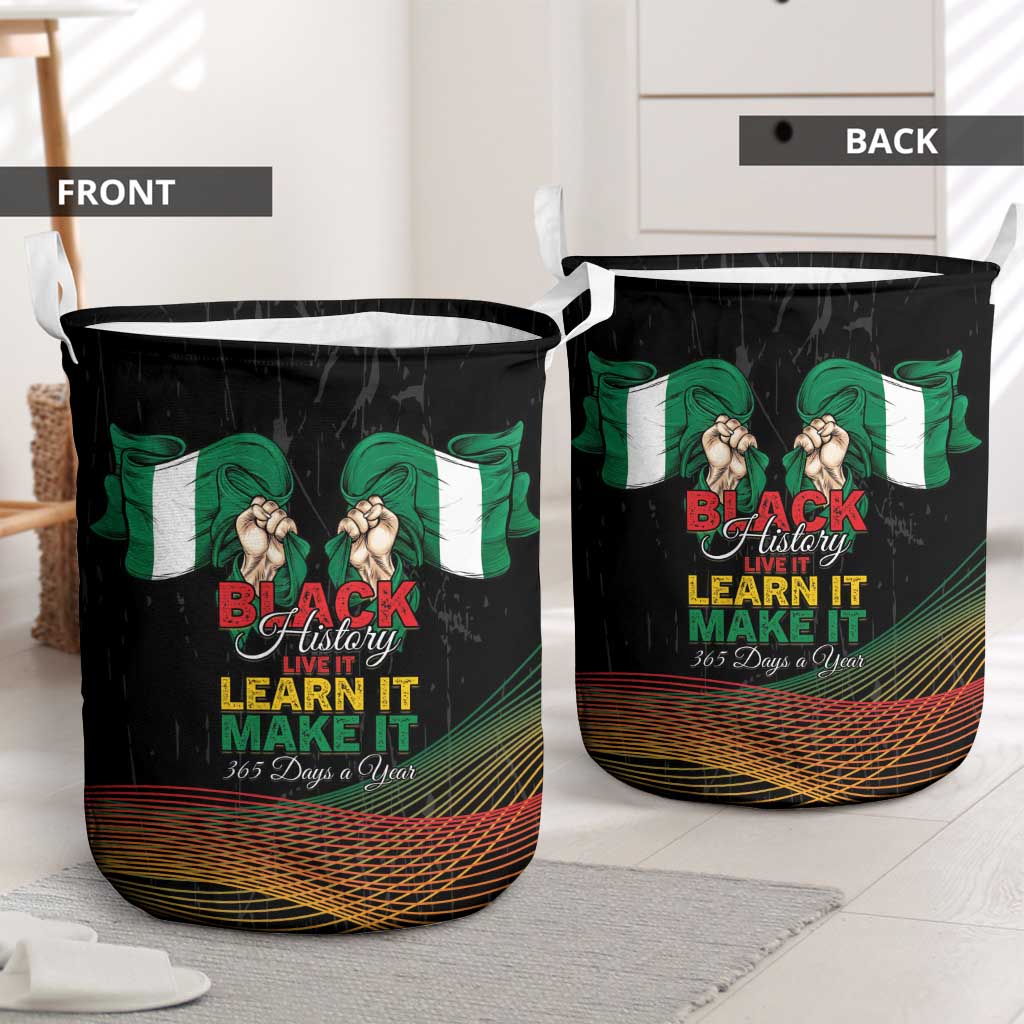 Nigeria Black History Month Laundry Basket Live It Learn It Make It - African Pride