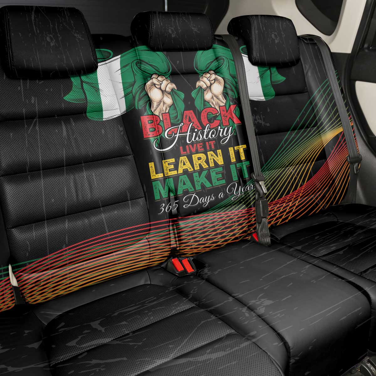 Nigeria Black History Month Back Car Seat Cover Live It Learn It Make It - African Pride