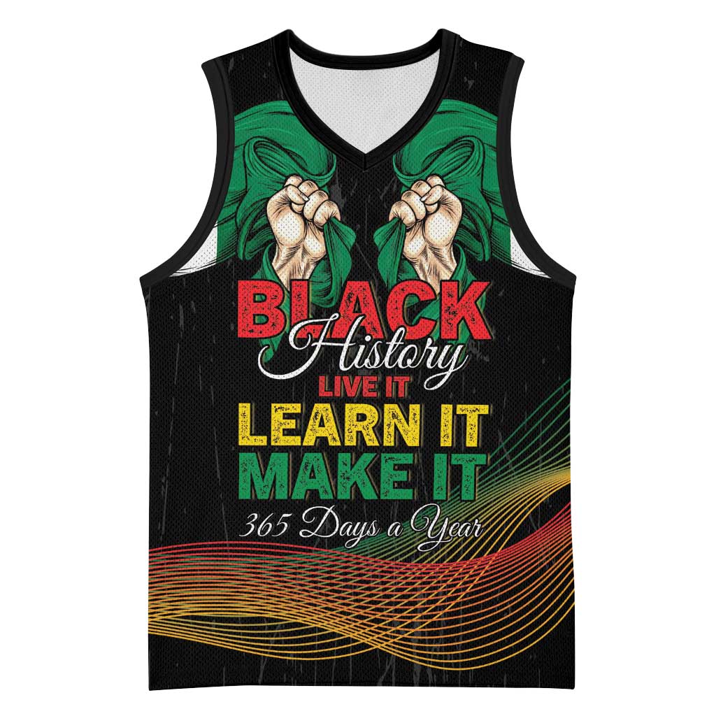 Personalized Nigeria Black History Month Basketball Jersey Live It Learn It Make It - African Pride