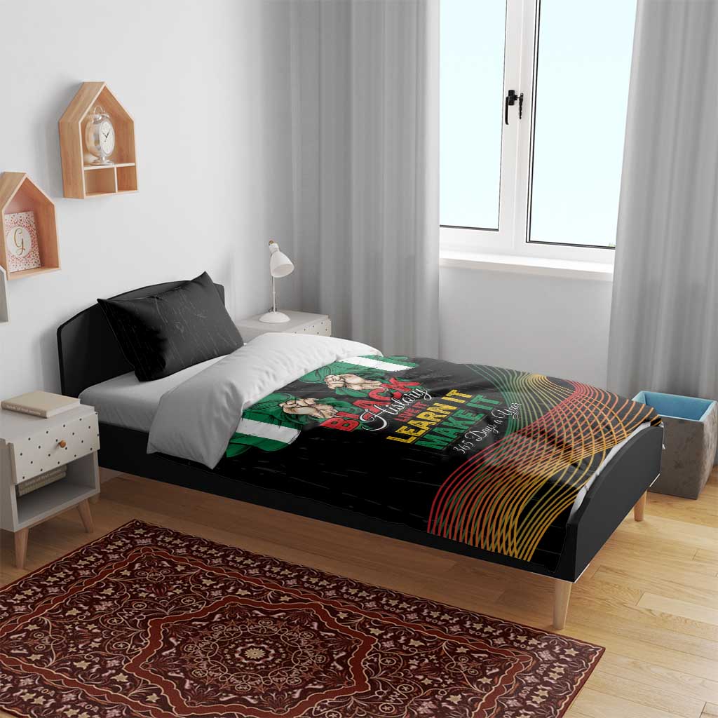 Nigeria Black History Month Bedding Set Live It Learn It Make It - African Pride