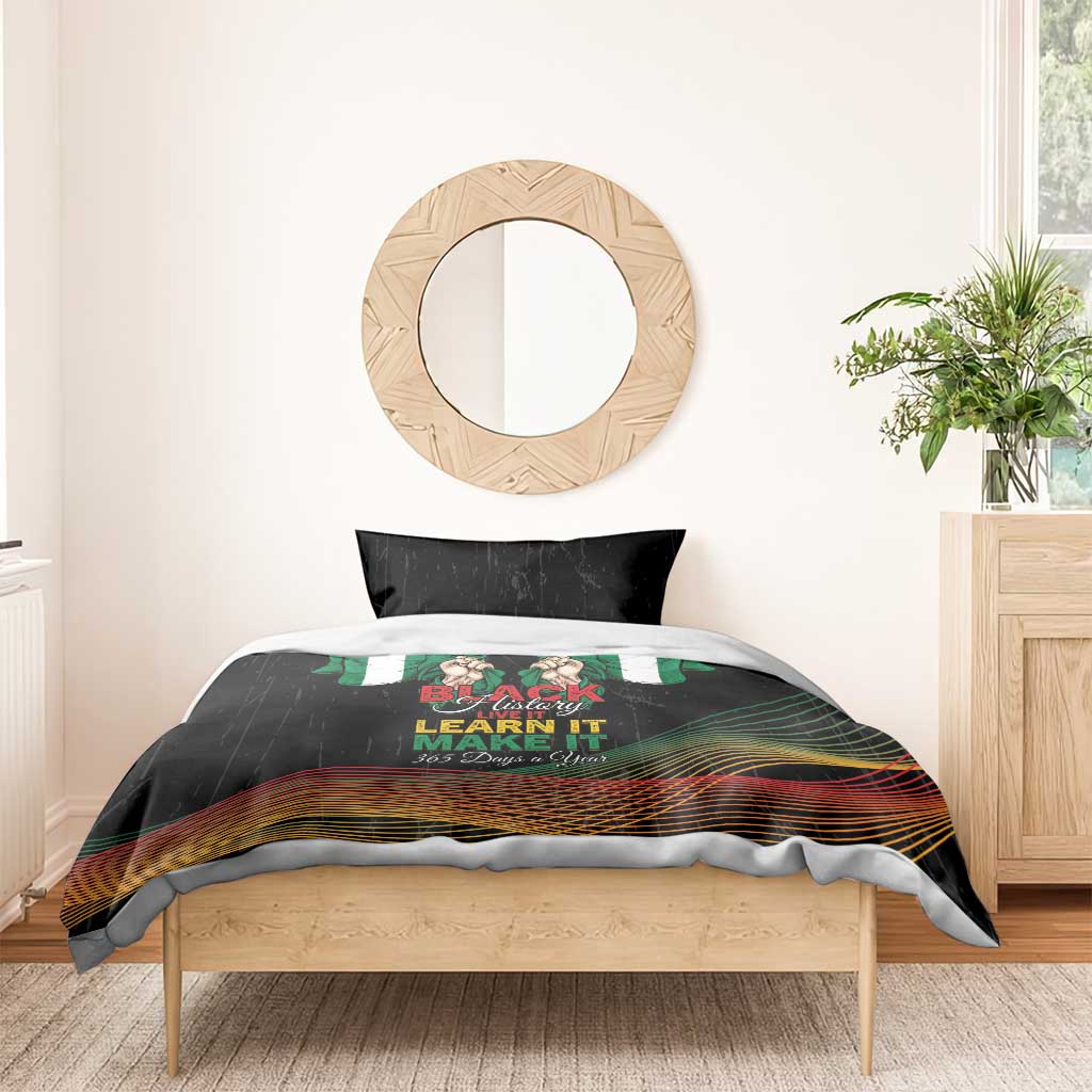 Nigeria Black History Month Bedding Set Live It Learn It Make It - African Pride