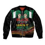 Personalized Nigeria Black History Month Bomber Jacket Live It Learn It Make It - African Pride