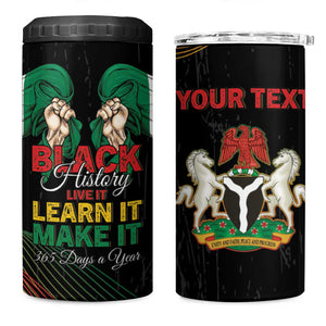 Personalized Nigeria Black History Month 4 in 1 Can Cooler Tumbler Live It Learn It Make It - African Pride
