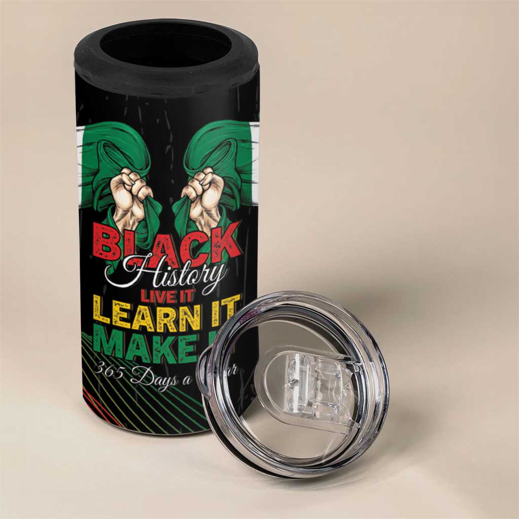 Personalized Nigeria Black History Month 4 in 1 Can Cooler Tumbler Live It Learn It Make It - African Pride