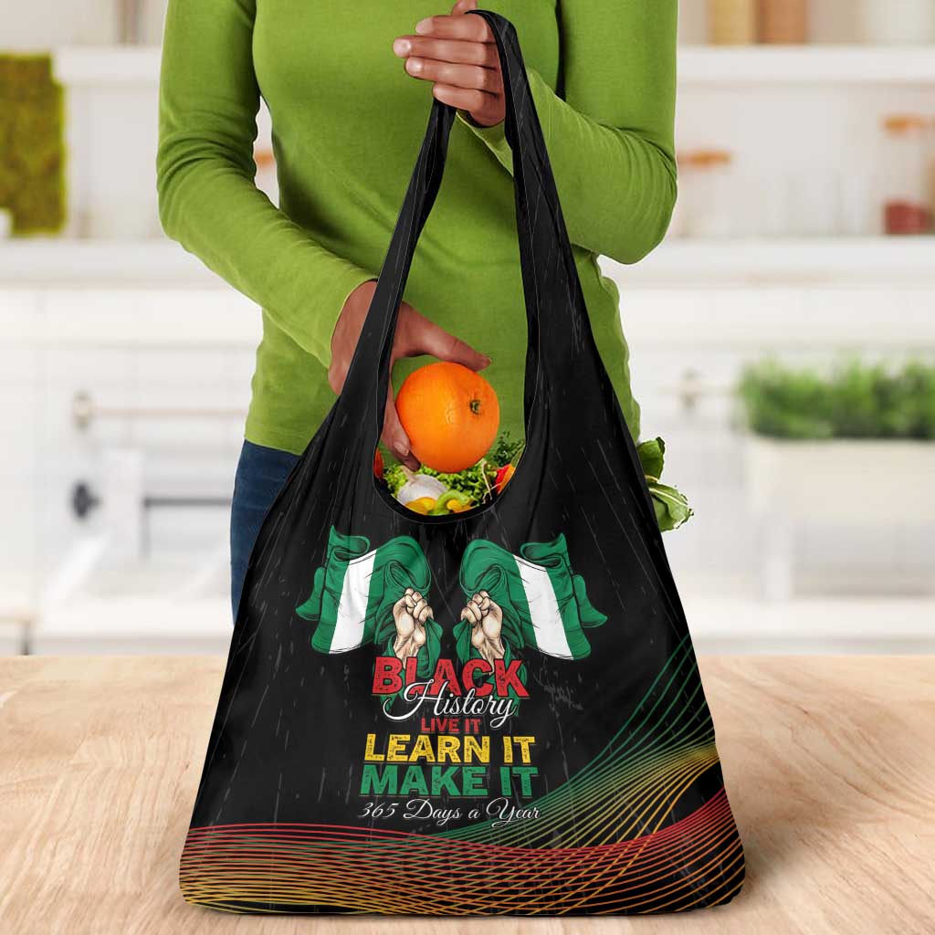Nigeria Black History Month Grocery Bag Live It Learn It Make It - African Pride