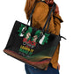Nigeria Black History Month Leather Tote Bag Live It Learn It Make It - African Pride