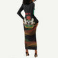 Personalized Nigeria Black History Month Long Sleeve Bodycon Dress Live It Learn It Make It - African Pride