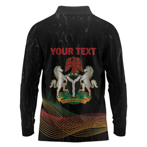 Personalized Nigeria Black History Month Long Sleeve Polo Shirt Live It Learn It Make It - African Pride