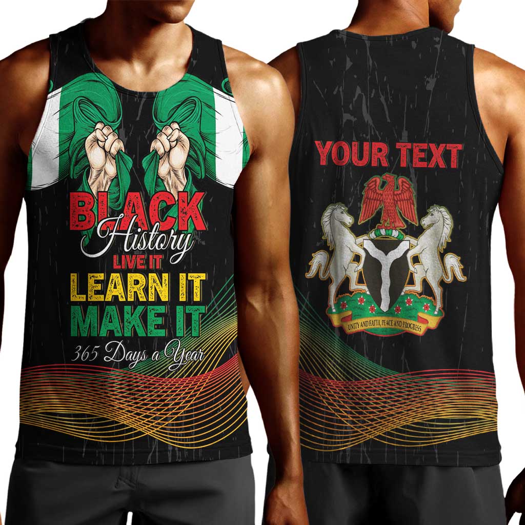 Personalized Nigeria Black History Month Men Tank Top Live It Learn It Make It - African Pride