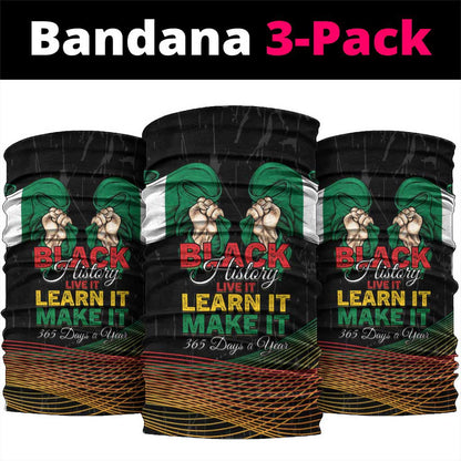 Nigeria Black History Month Neck Gaiter Live It Learn It Make It - African Pride