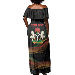 Personalized Nigeria Black History Month Off Shoulder Maxi Dress Live It Learn It Make It - African Pride
