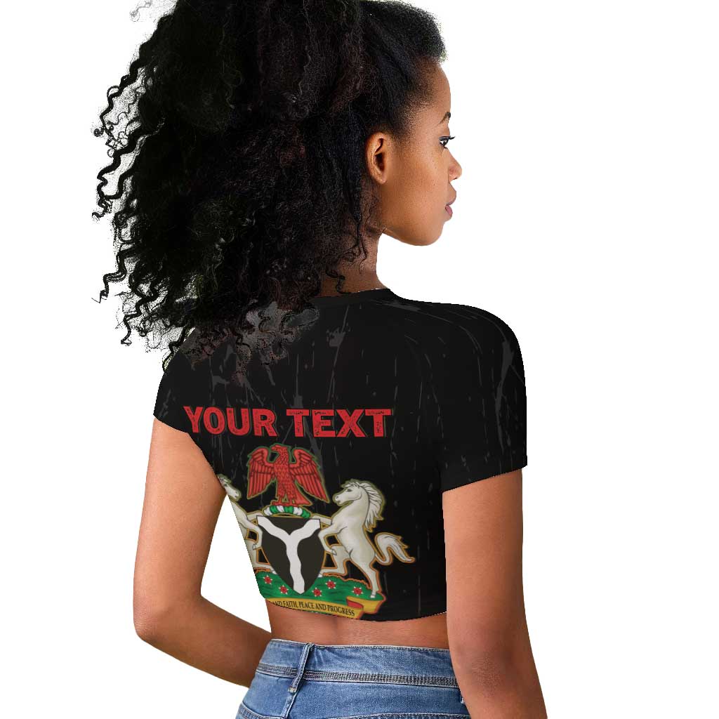 Personalized Nigeria Black History Month Raglan Cropped T shirt Live It Learn It Make It - African Pride