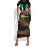 Personalized Nigeria Black History Month Short Sleeve Bodycon Dress Live It Learn It Make It - African Pride