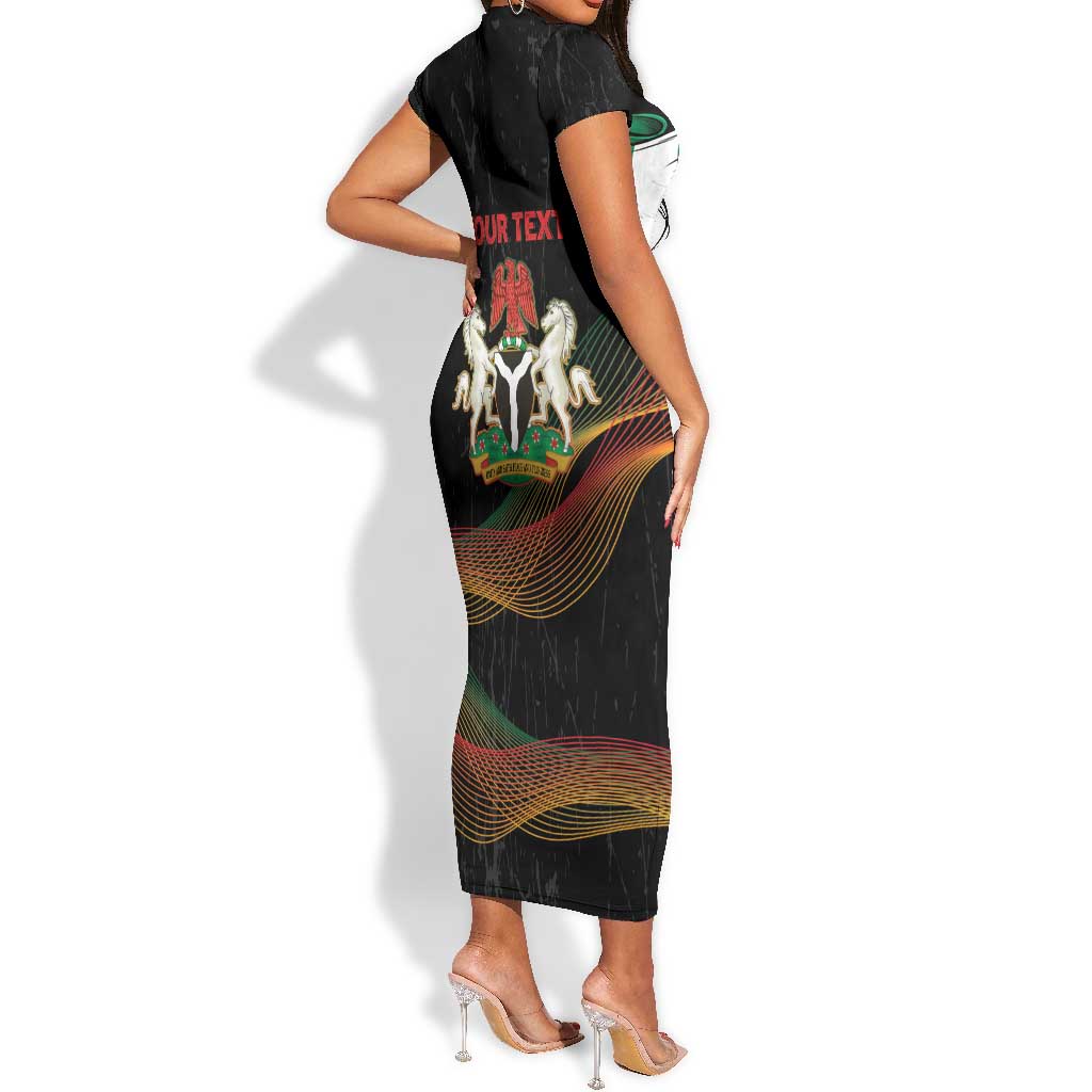 Personalized Nigeria Black History Month Short Sleeve Bodycon Dress Live It Learn It Make It - African Pride