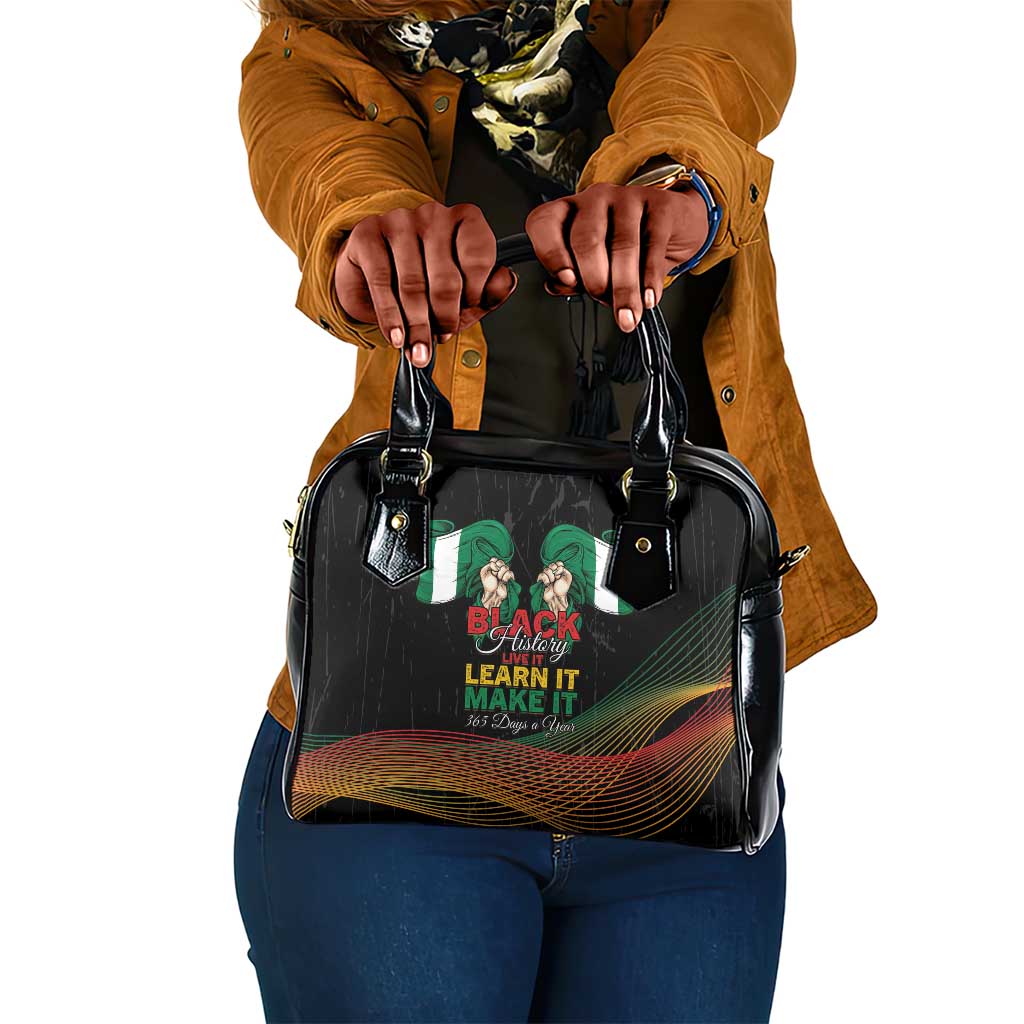 Nigeria Black History Month Shoulder Handbag Live It Learn It Make It - African Pride