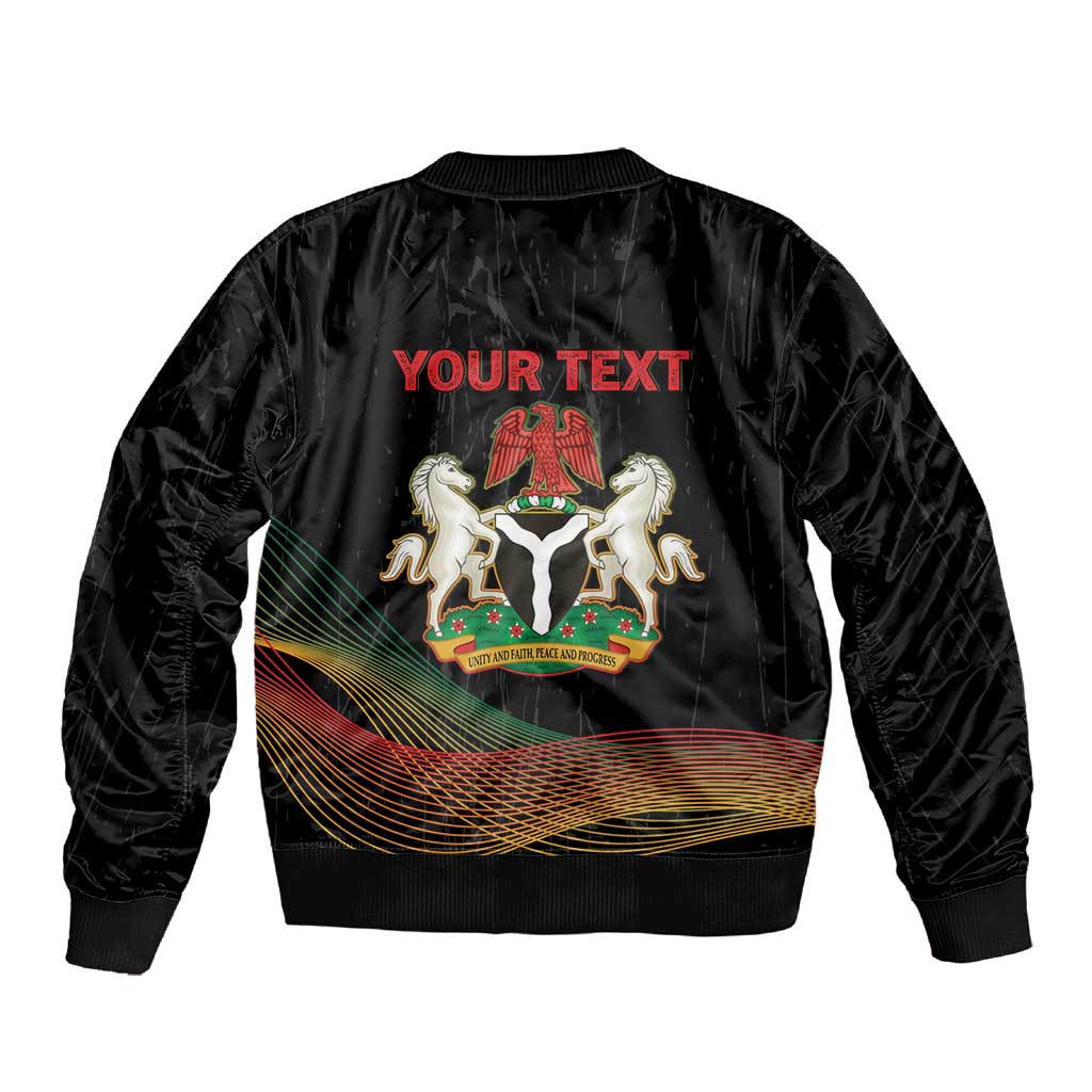 Personalized Nigeria Black History Month Sleeve Zip Bomber Jacket Live It Learn It Make It - African Pride