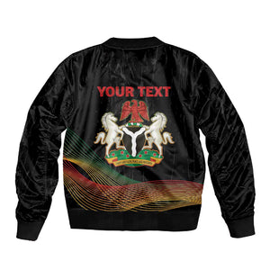 Personalized Nigeria Black History Month Sleeve Zip Bomber Jacket Live It Learn It Make It - African Pride