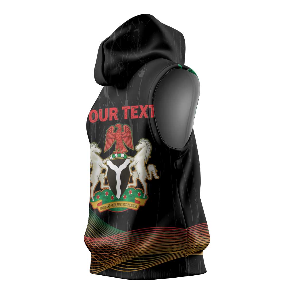 Personalized Nigeria Black History Month Sleeveless Hoodie Live It Learn It Make It - African Pride