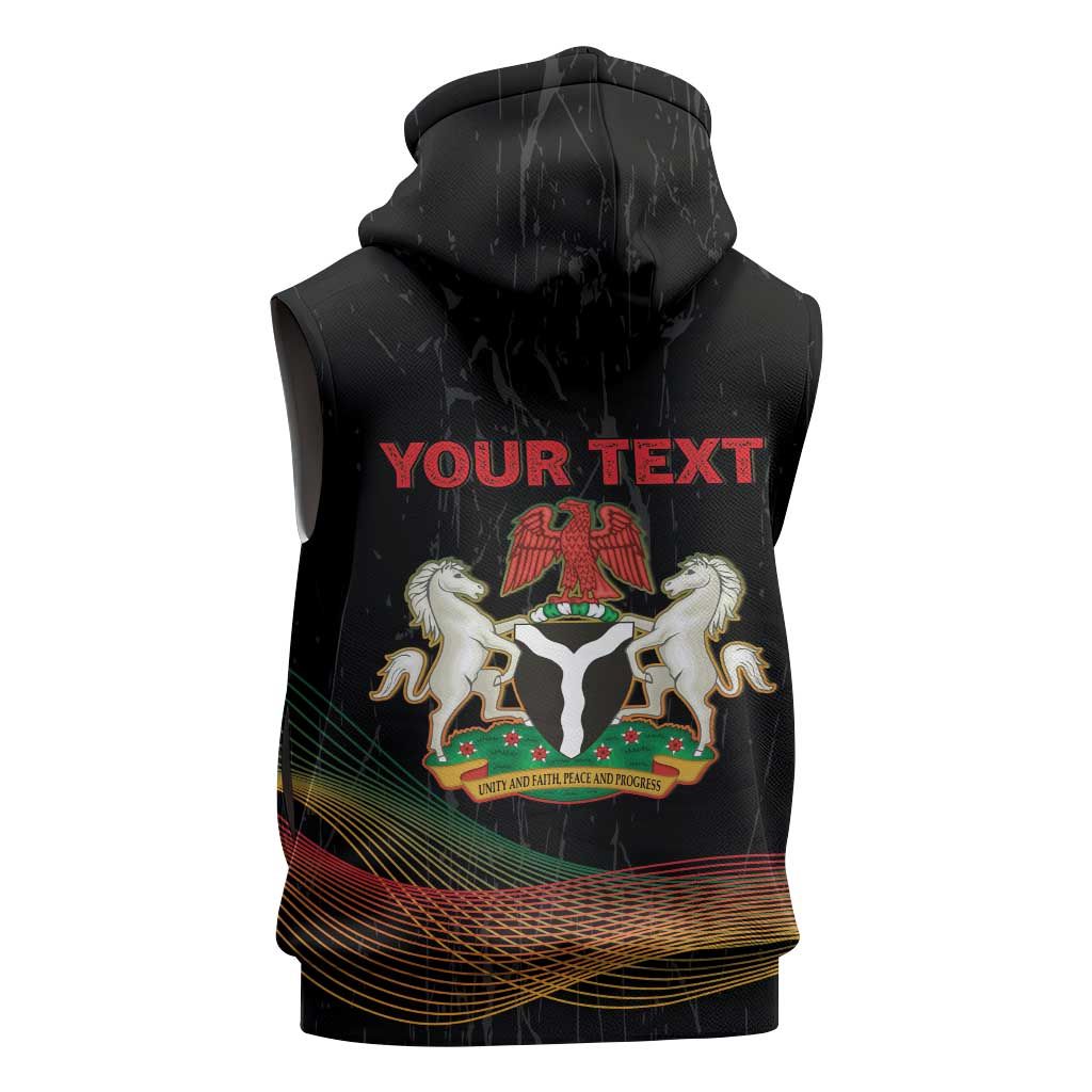 Personalized Nigeria Black History Month Sleeveless Zip Hoodie Live It Learn It Make It - African Pride