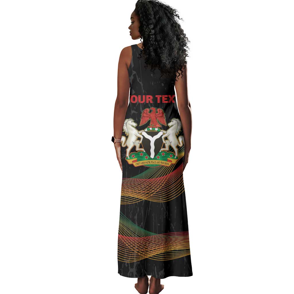 Personalized Nigeria Black History Month Tank Maxi Dress Live It Learn It Make It - African Pride