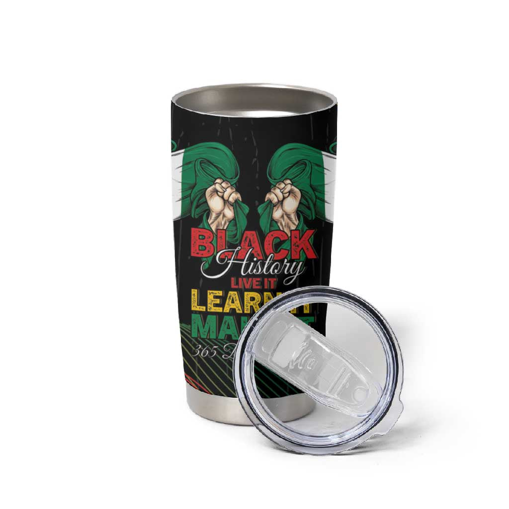Personalized Nigeria Black History Month Tumbler Cup Live It Learn It Make It - African Pride
