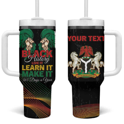 Personalized Nigeria Black History Month Tumbler With Handle Live It Learn It Make It - African Pride