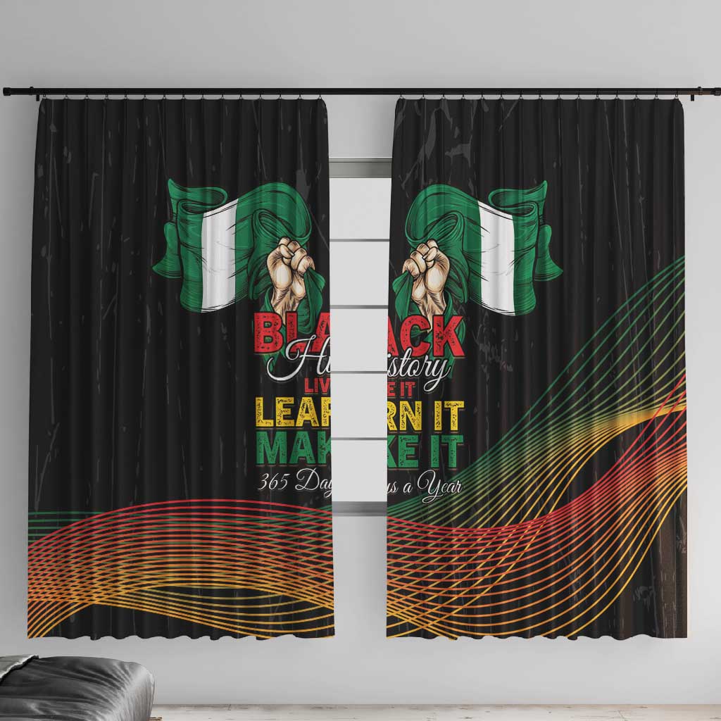 Nigeria Black History Month Window Curtain Live It Learn It Make It - African Pride