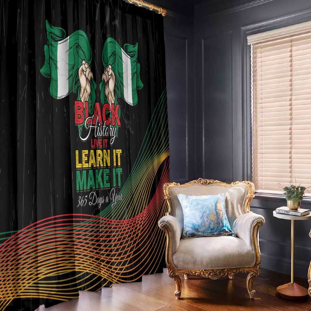 Nigeria Black History Month Window Curtain Live It Learn It Make It - African Pride