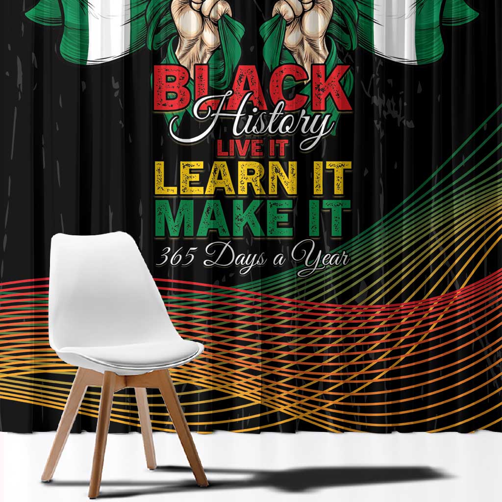 Nigeria Black History Month Window Curtain Live It Learn It Make It - African Pride