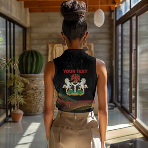 Personalized Nigeria Black History Month Women Sleeveless Polo Shirt Live It Learn It Make It - African Pride