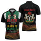 Personalized Nigeria Black History Month Zipper Polo Shirt Live It Learn It Make It - African Pride