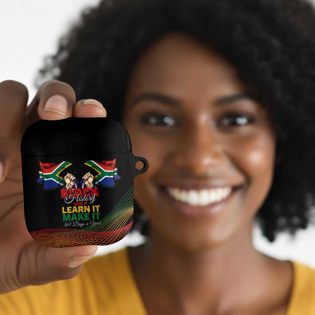 South Africa Black History Month AirPods Case Live It Learn It Make It - African Pride