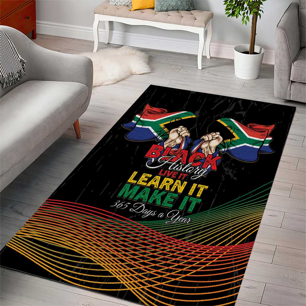 South Africa Black History Month Area Rug Live It Learn It Make It - African Pride