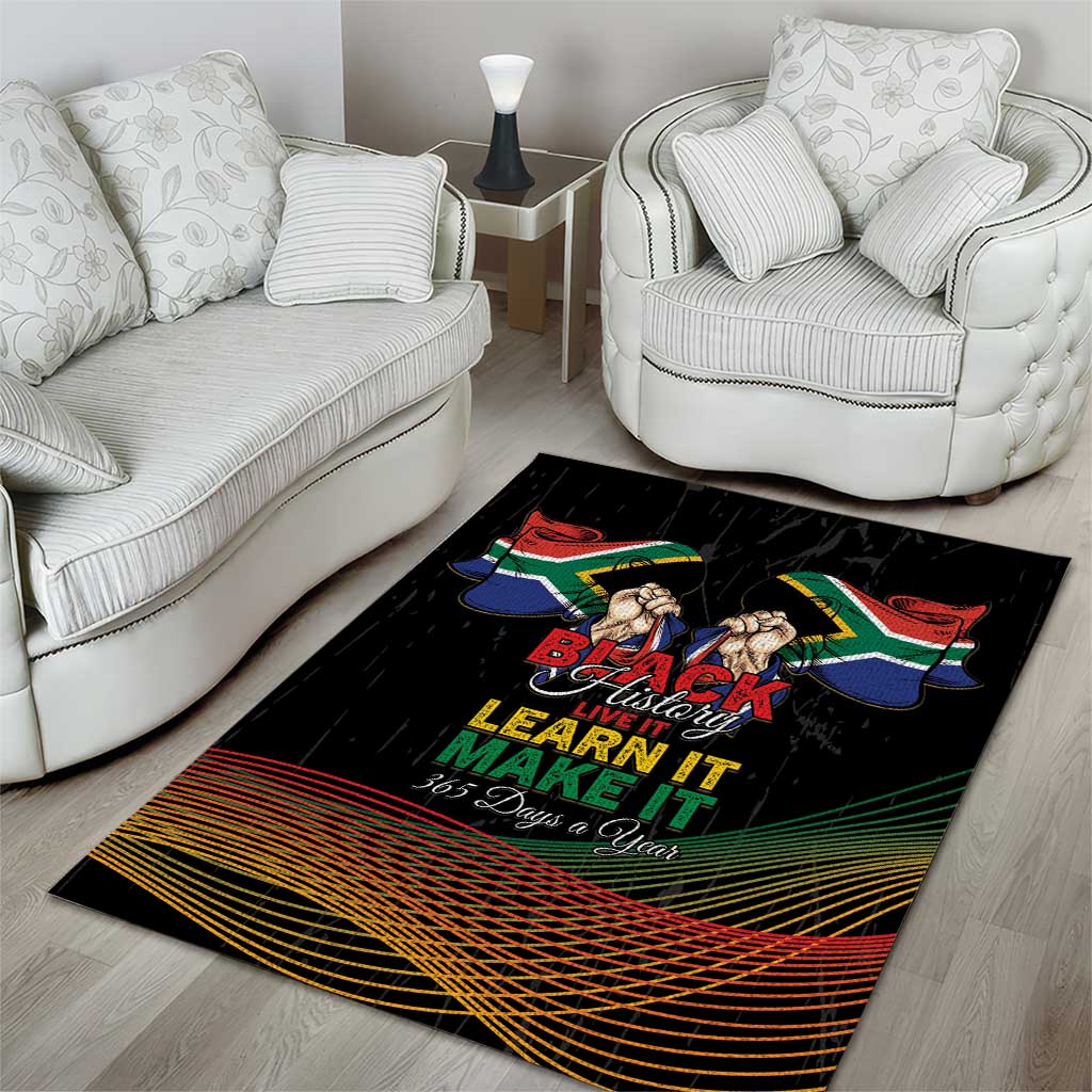 South Africa Black History Month Area Rug Live It Learn It Make It - African Pride